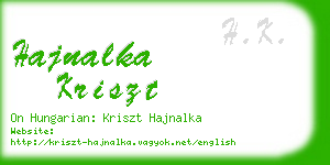 hajnalka kriszt business card